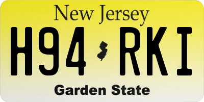 NJ license plate H94RKI
