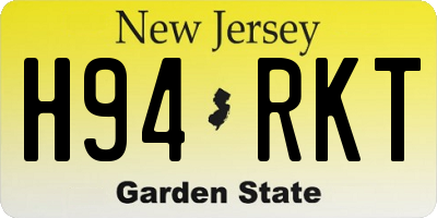 NJ license plate H94RKT