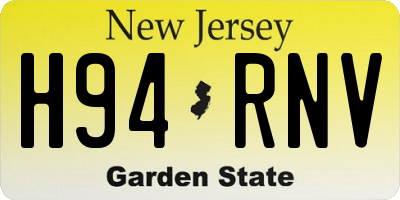 NJ license plate H94RNV