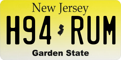 NJ license plate H94RUM