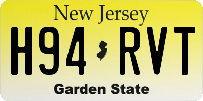 NJ license plate H94RVT