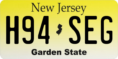 NJ license plate H94SEG