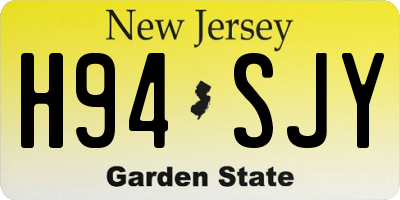 NJ license plate H94SJY