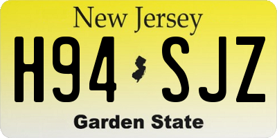 NJ license plate H94SJZ