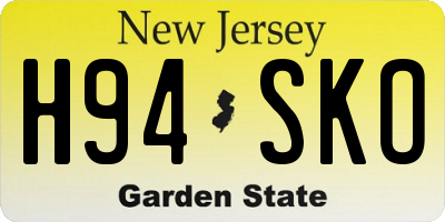 NJ license plate H94SKO