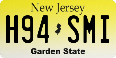 NJ license plate H94SMI