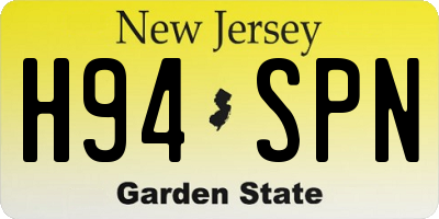 NJ license plate H94SPN