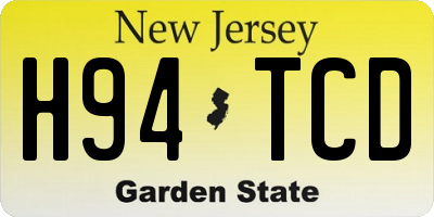 NJ license plate H94TCD