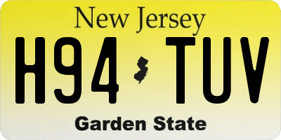 NJ license plate H94TUV