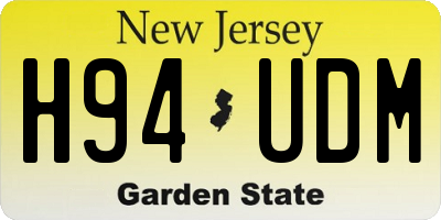 NJ license plate H94UDM