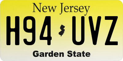 NJ license plate H94UVZ