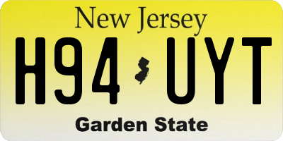 NJ license plate H94UYT