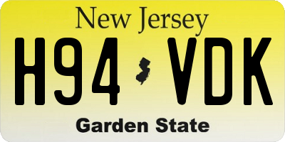 NJ license plate H94VDK
