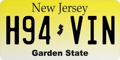 NJ license plate H94VIN