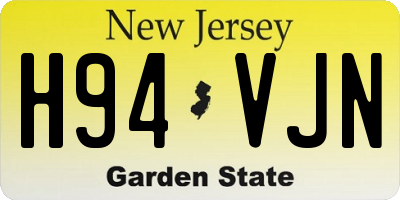 NJ license plate H94VJN