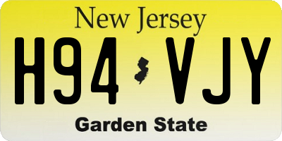 NJ license plate H94VJY