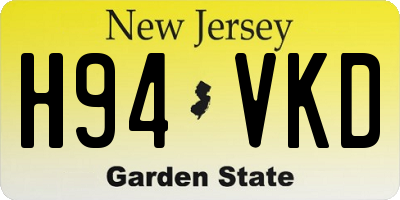 NJ license plate H94VKD