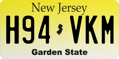 NJ license plate H94VKM