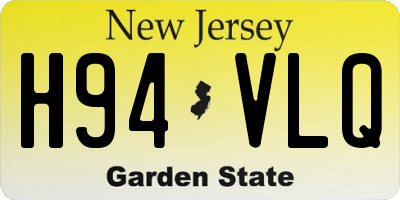 NJ license plate H94VLQ