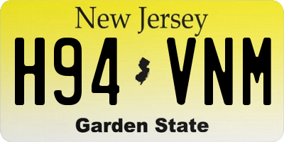 NJ license plate H94VNM
