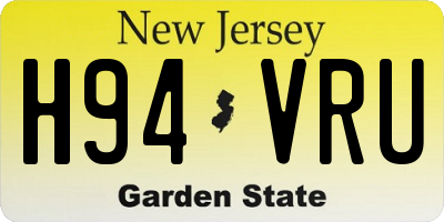 NJ license plate H94VRU