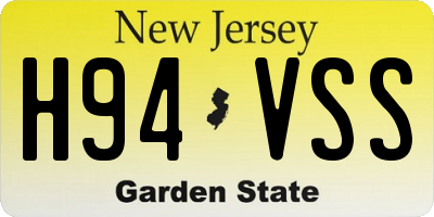 NJ license plate H94VSS