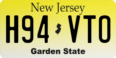 NJ license plate H94VTO