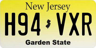NJ license plate H94VXR