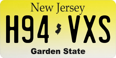 NJ license plate H94VXS