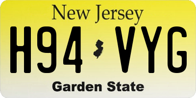 NJ license plate H94VYG