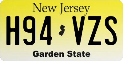 NJ license plate H94VZS