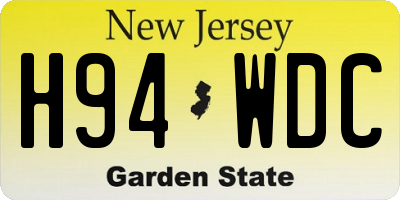 NJ license plate H94WDC