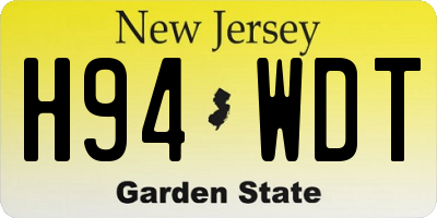 NJ license plate H94WDT