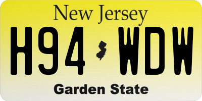 NJ license plate H94WDW