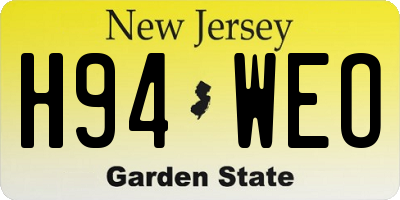 NJ license plate H94WEO