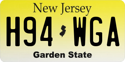 NJ license plate H94WGA