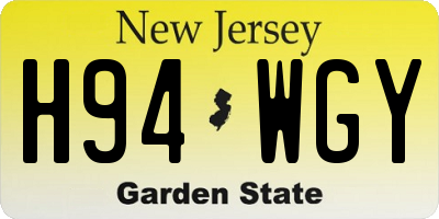 NJ license plate H94WGY