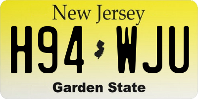 NJ license plate H94WJU