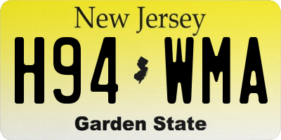 NJ license plate H94WMA