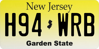 NJ license plate H94WRB