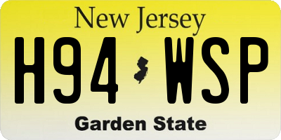 NJ license plate H94WSP