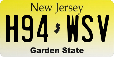 NJ license plate H94WSV