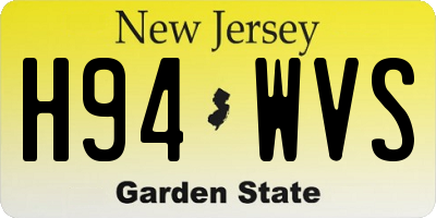 NJ license plate H94WVS