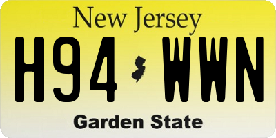NJ license plate H94WWN
