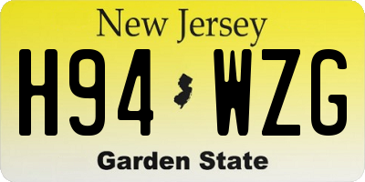 NJ license plate H94WZG