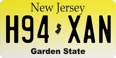 NJ license plate H94XAN