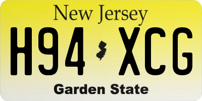 NJ license plate H94XCG