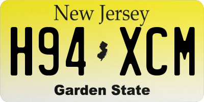 NJ license plate H94XCM