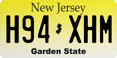 NJ license plate H94XHM