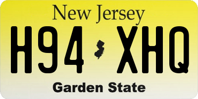 NJ license plate H94XHQ